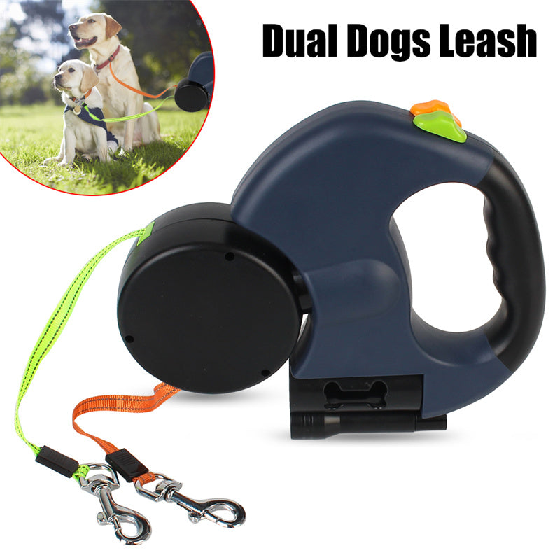DuoWalk™ LED Dual Dog Leash – Tangle-Free, Safe Night Walking