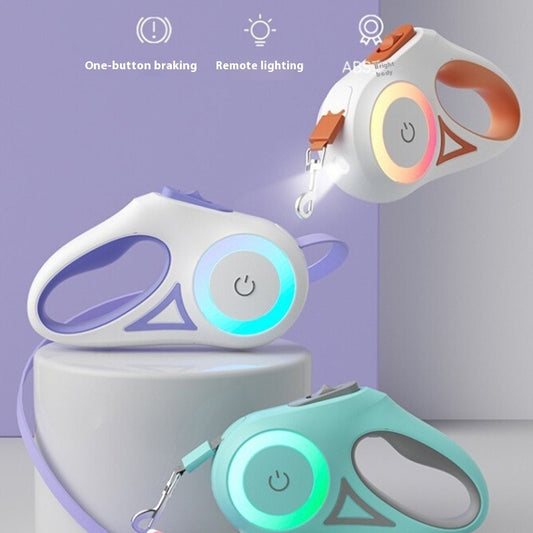 NightWalker™ Retractable Leash — Built-In Spotlight + Reflective