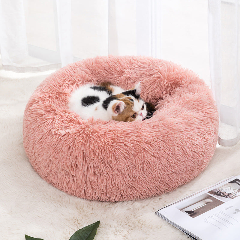 CozyCloud™ Calming Donut Bed for Dogs & Cats