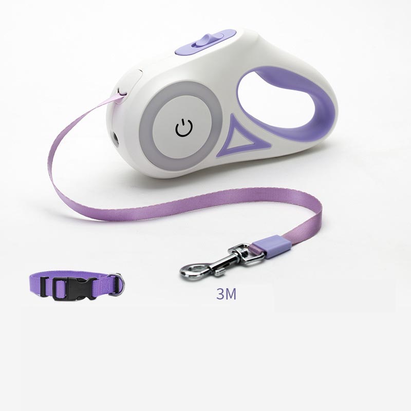 NightWalker™ Retractable Leash — Built-In Spotlight + Reflective