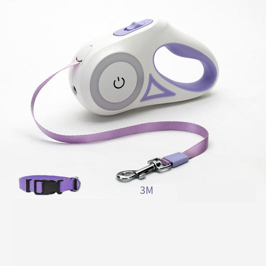 NightWalker™ Retractable Leash — Built-In Spotlight + Reflective
