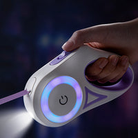 NightWalker™ Retractable Leash — Built-In Spotlight + Reflective
