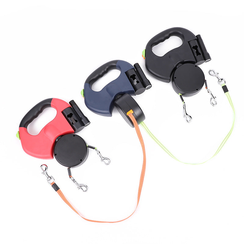 DuoWalk™ LED Dual Dog Leash – Tangle-Free, Safe Night Walking