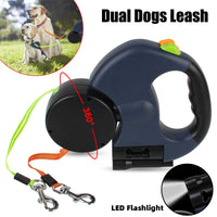DuoWalk™ LED Dual Dog Leash – Tangle-Free, Safe Night Walking