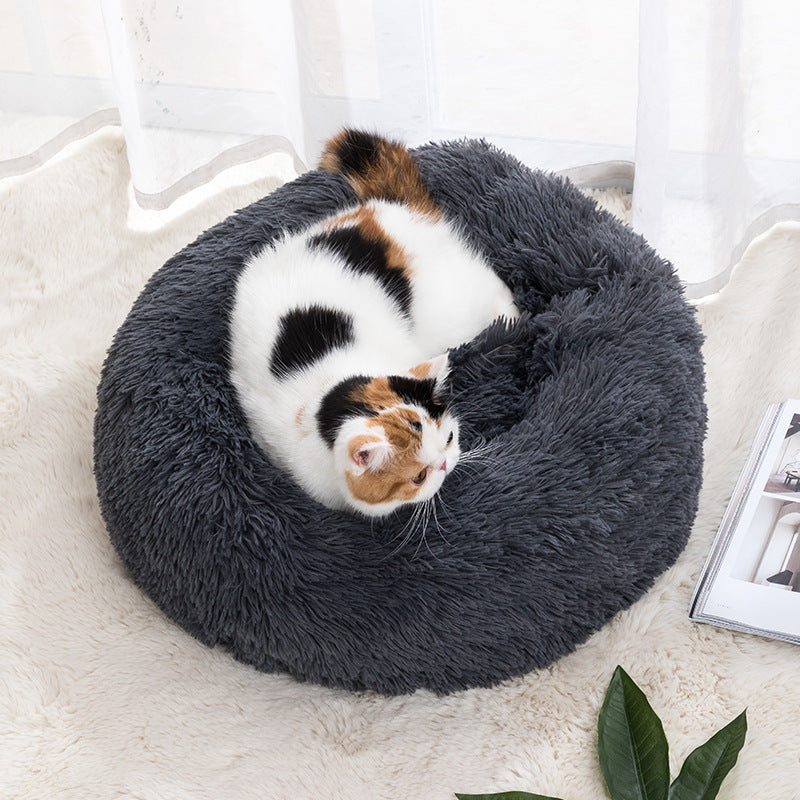 CozyCloud™ Calming Donut Bed for Dogs & Cats